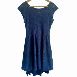 80%OFF❣️ Anthropologie Deletta Blue Floral Lace A-Line Cap Sleeve Dress, S